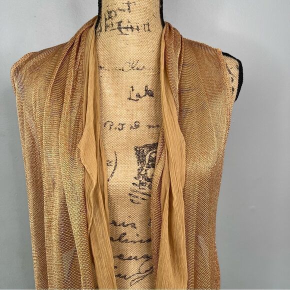 Sz 0S Hiroko Koshino Asymmetrical Gold Cardigan $178 MSRP - Picture 7 of 11